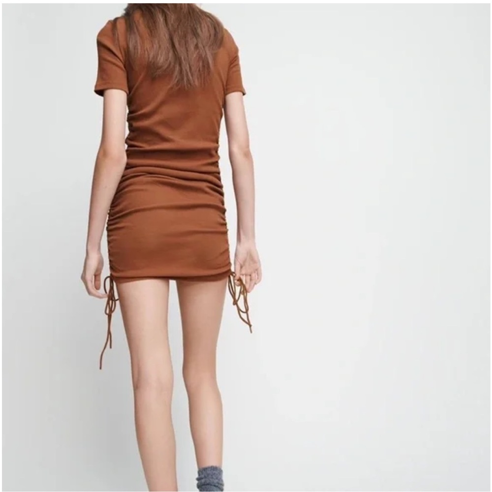 Zara Ruched Ribbed Dress - Picture 3 of 7